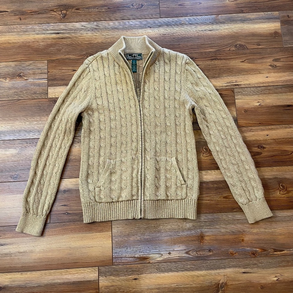 Lauren Active Ralph Lauren gold zip up sweater